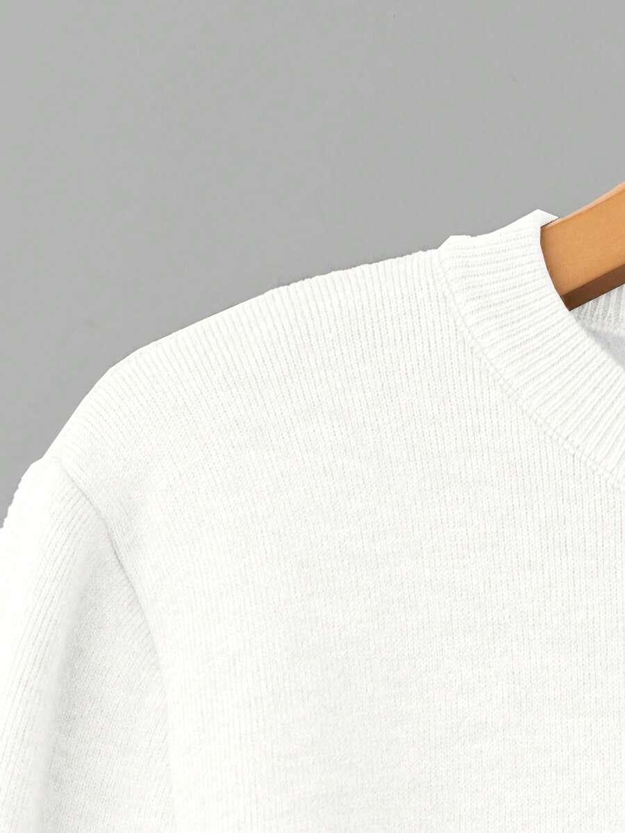 BIAŁY DZIANINOWY SWETER