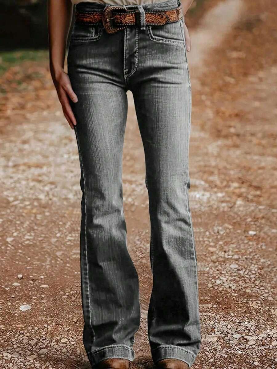 SZARE SPODNIE JEANS