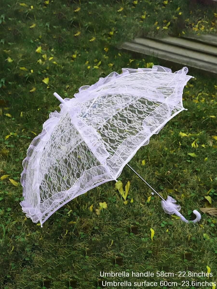 biała parasolka koronka