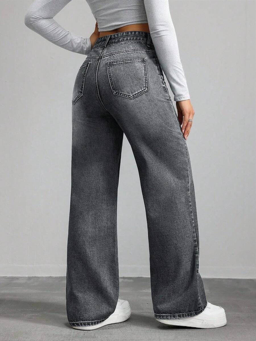 SZARE SPODNIE JEANS 