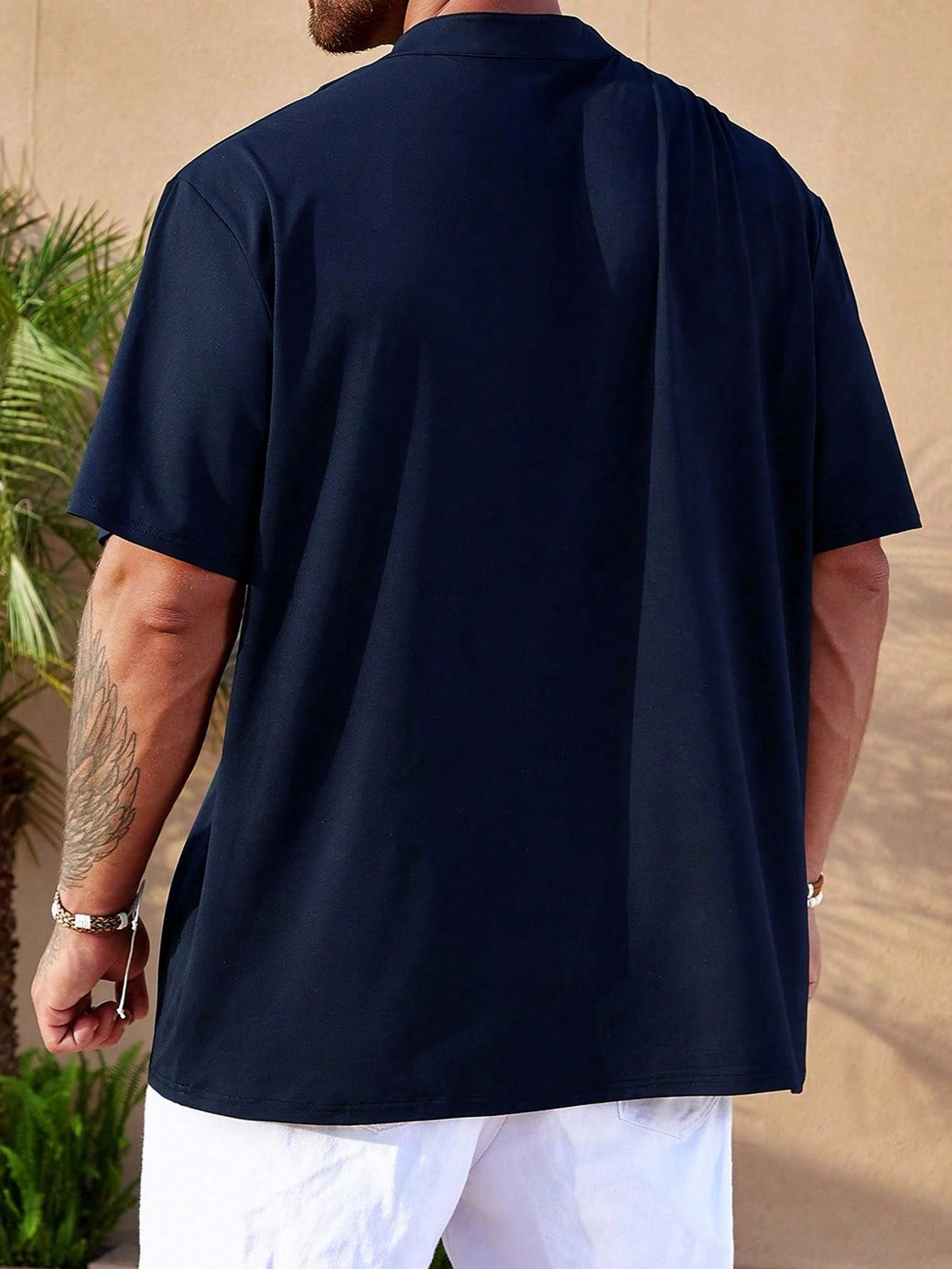 GRANATOWY T-SHIRT KRÓTKI RĘKAW