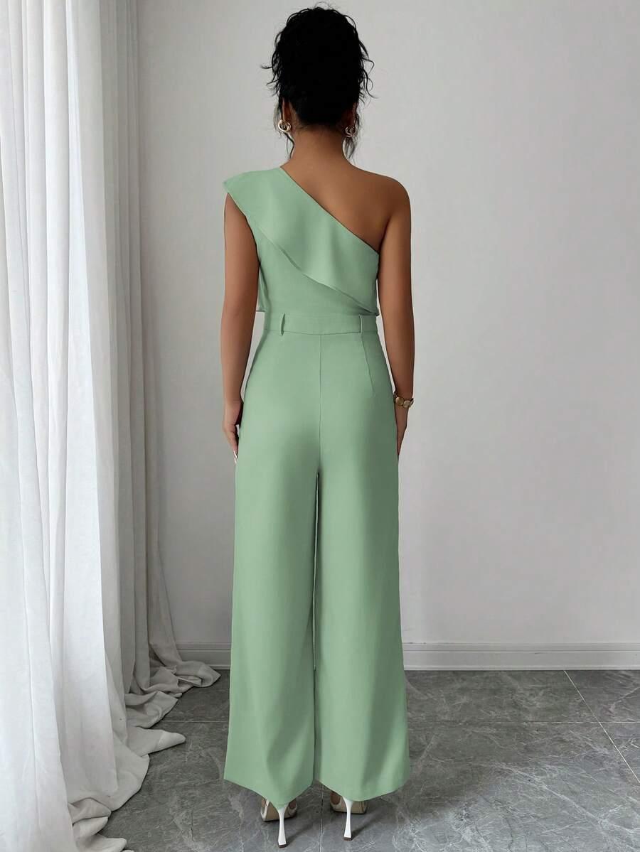 Zielony kombinezon falbanka