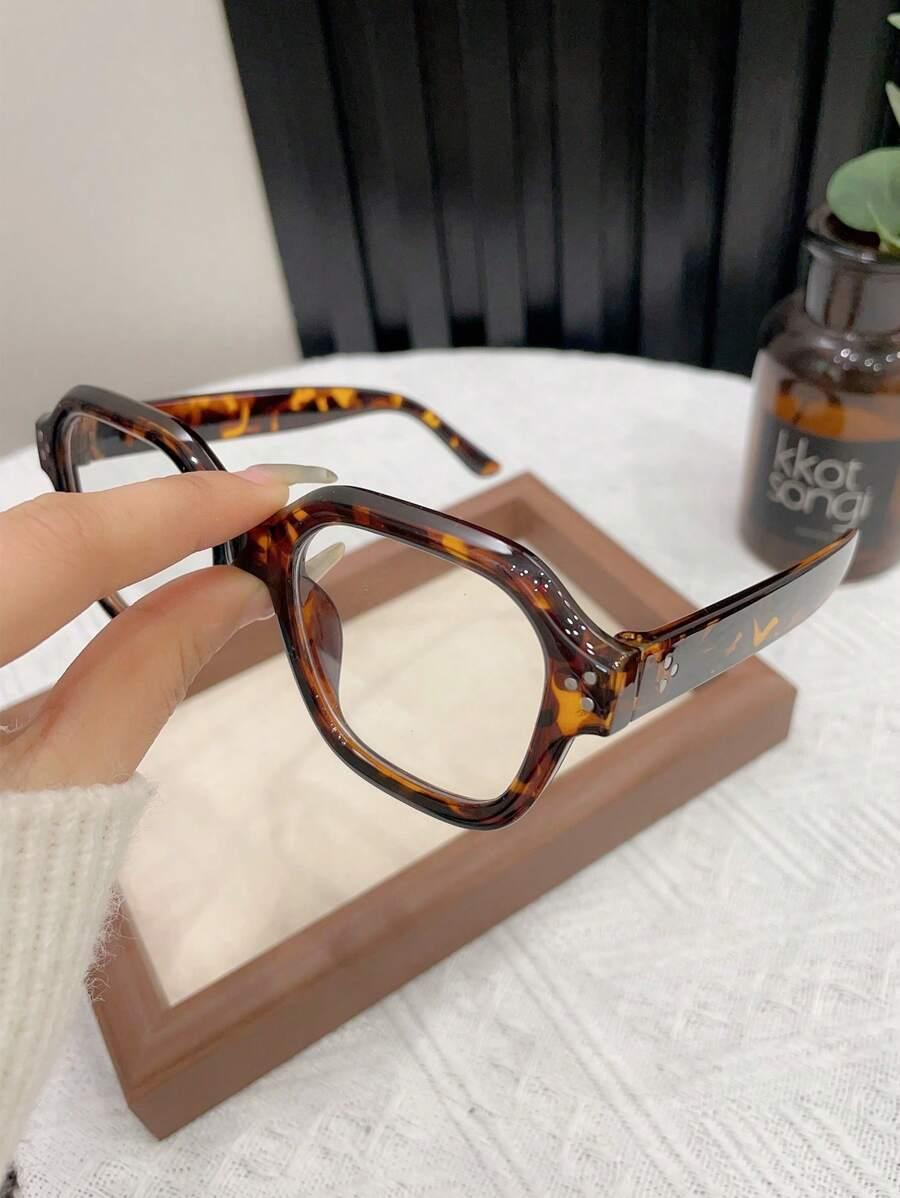 okulary zerówki leopard print