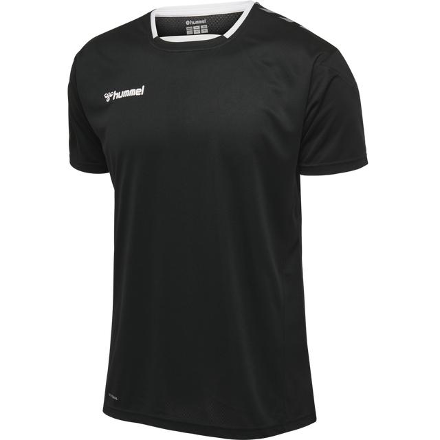 CZARNY SPORTOWY T-SHIRT WSTAWKA KONTRAST LOGO