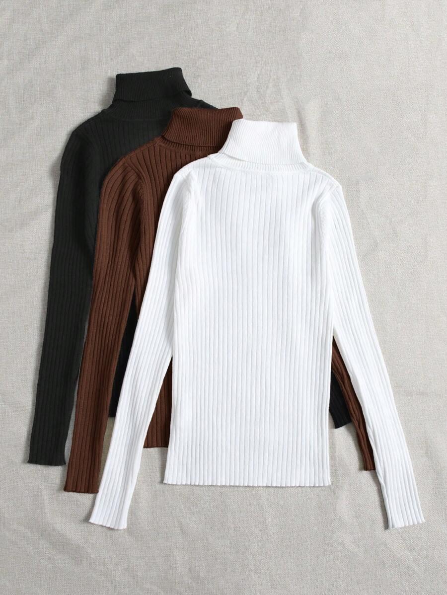czarny sweter golf prążki