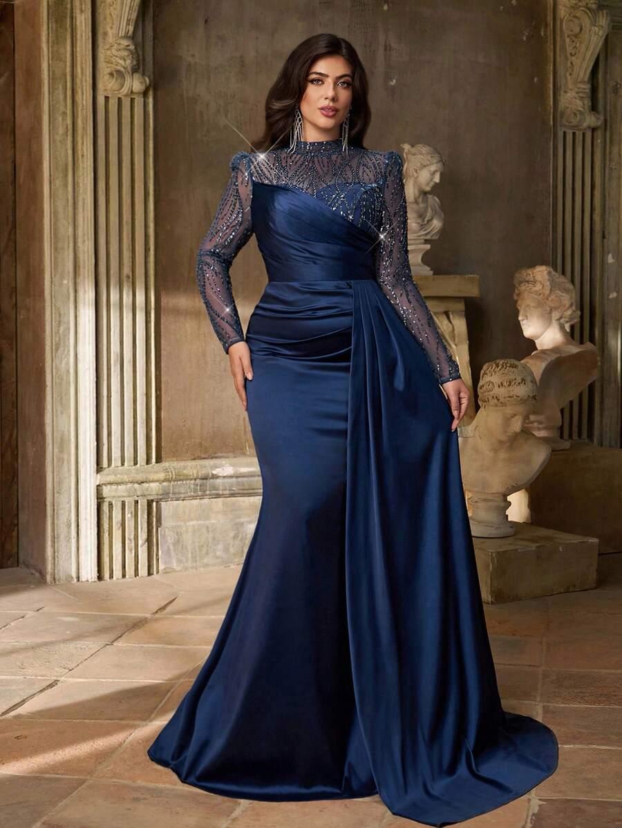 NIEBIESKA MAXI SUKIENKA 