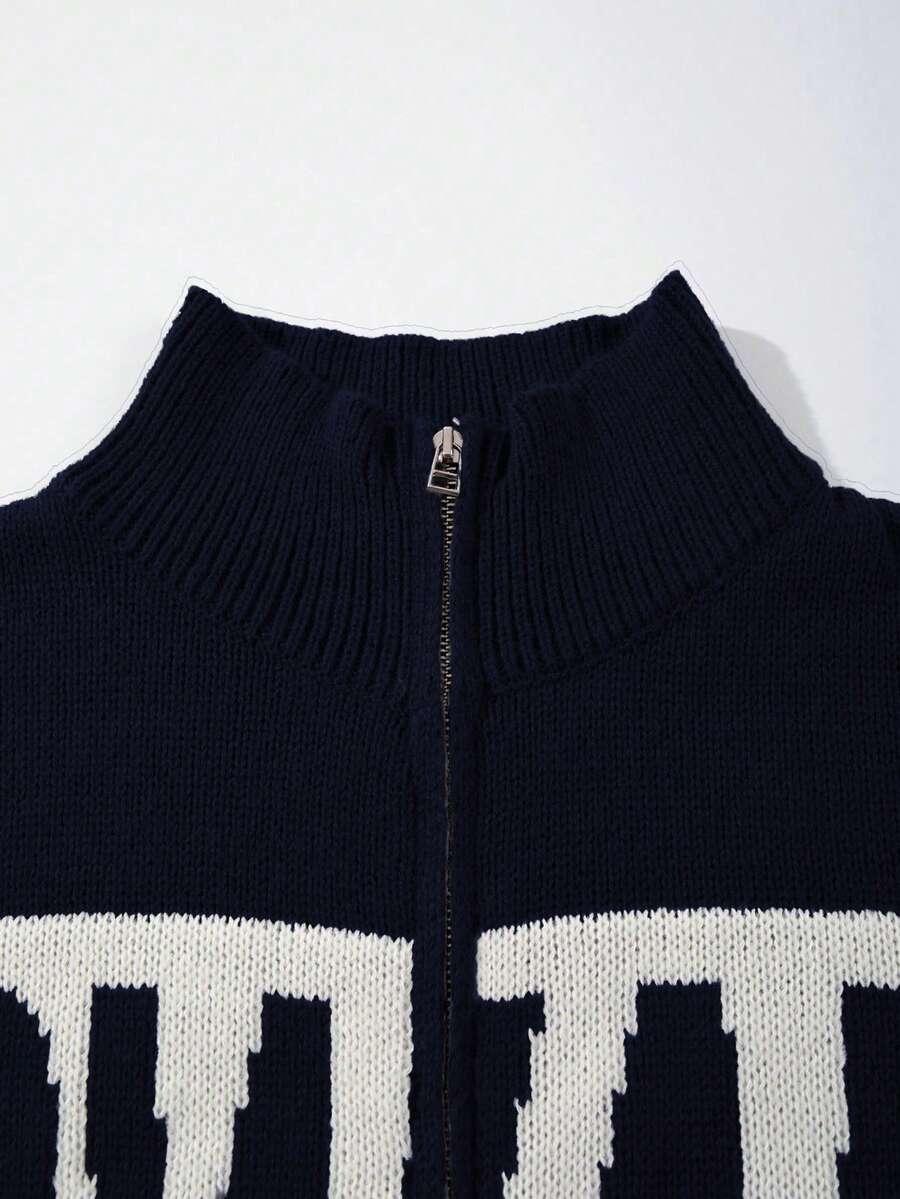 sweter długi rękaw zamek
