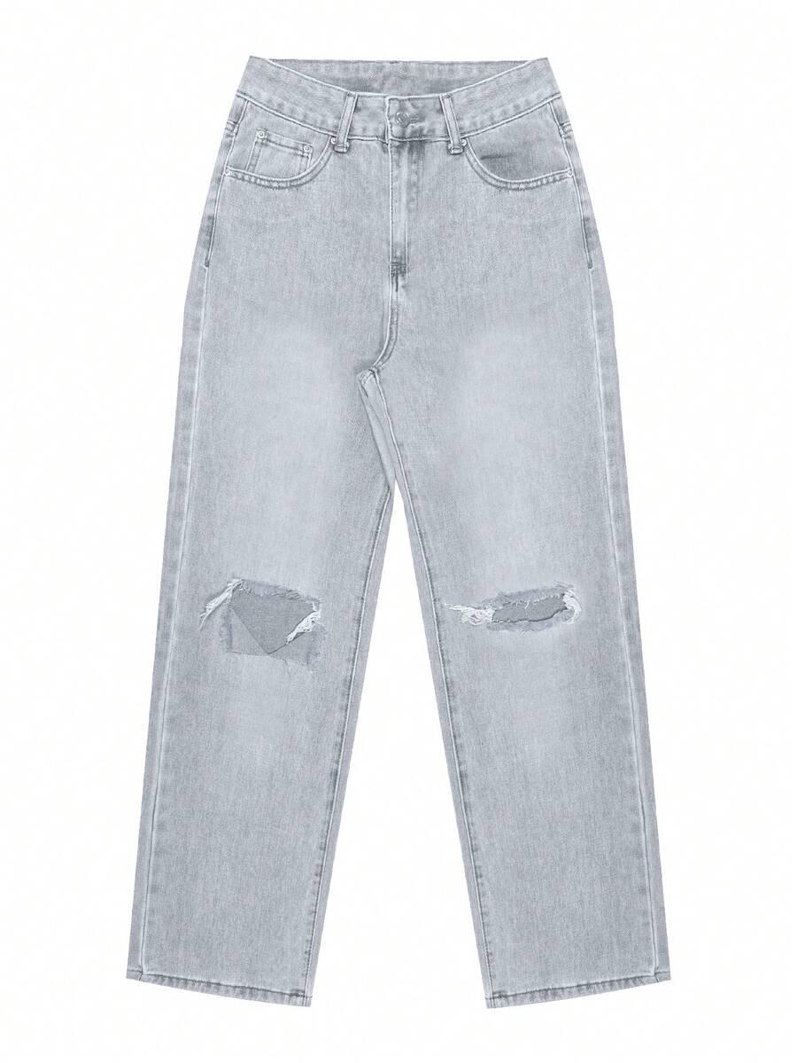 szare spodnie jeans 