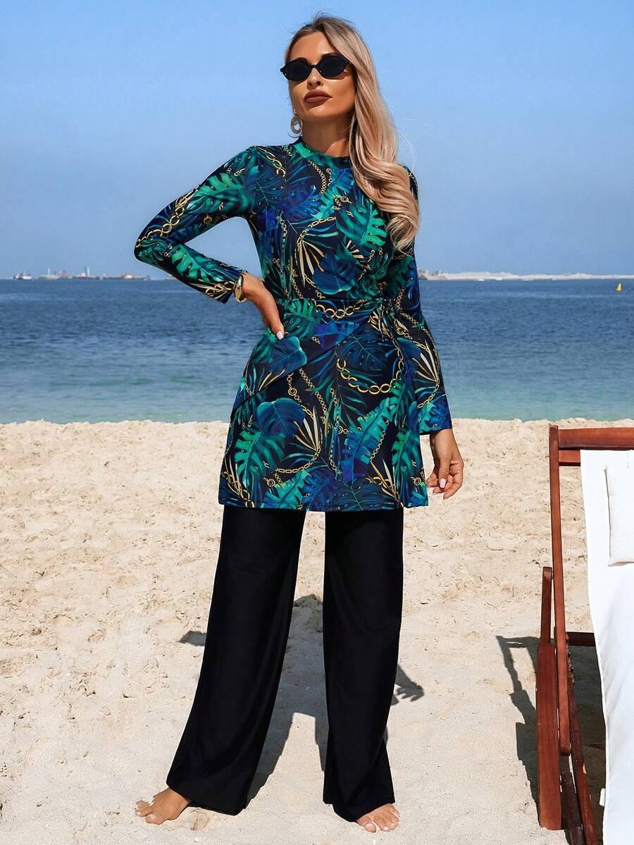 DWUCZĘŚCIOWY STRÓJ KĄPIELOWY BURKINI PRINT
