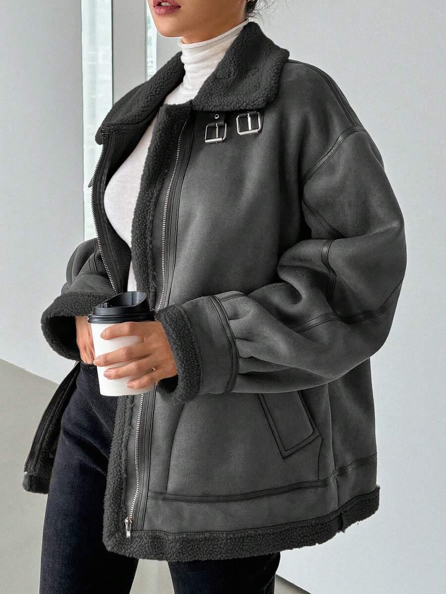 szara kurtka zamek