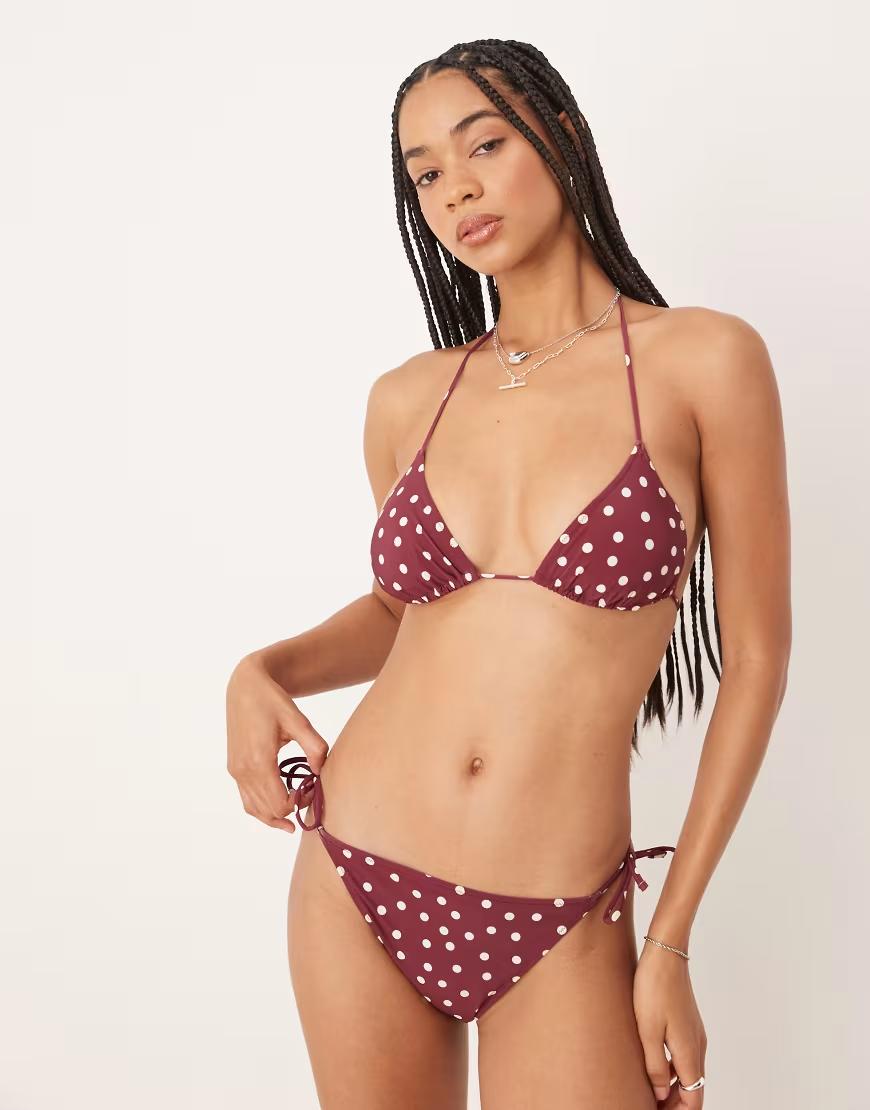 DÓŁ OD BIKINI wiązanie wzór groszki 