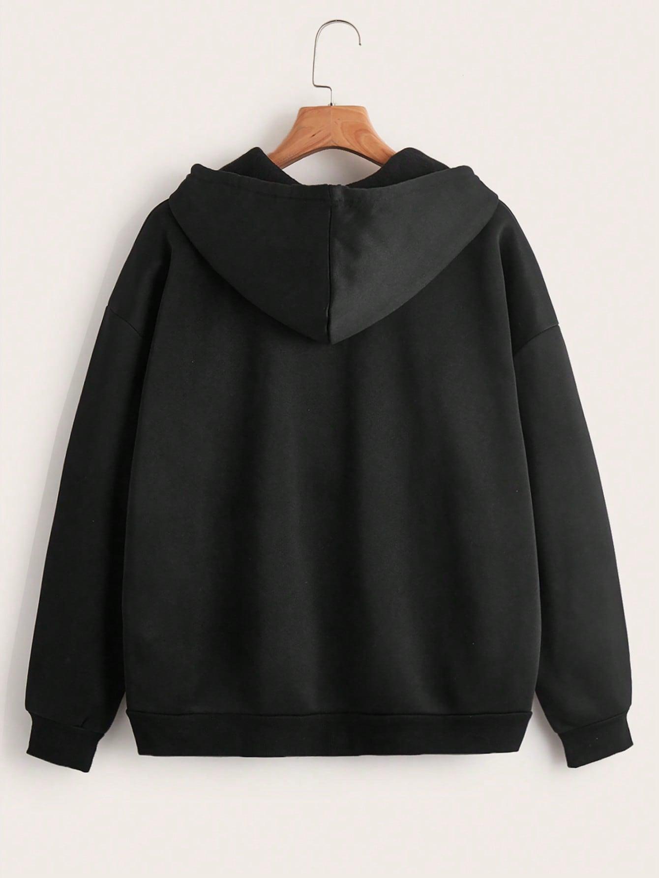 CZARNA BLUZA KAPTUR ZAMEK