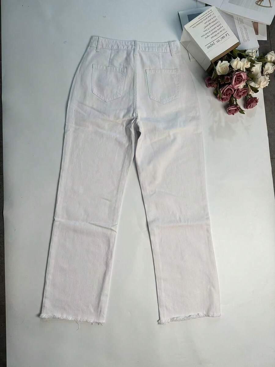 BIAŁE SPODNIE JEANS