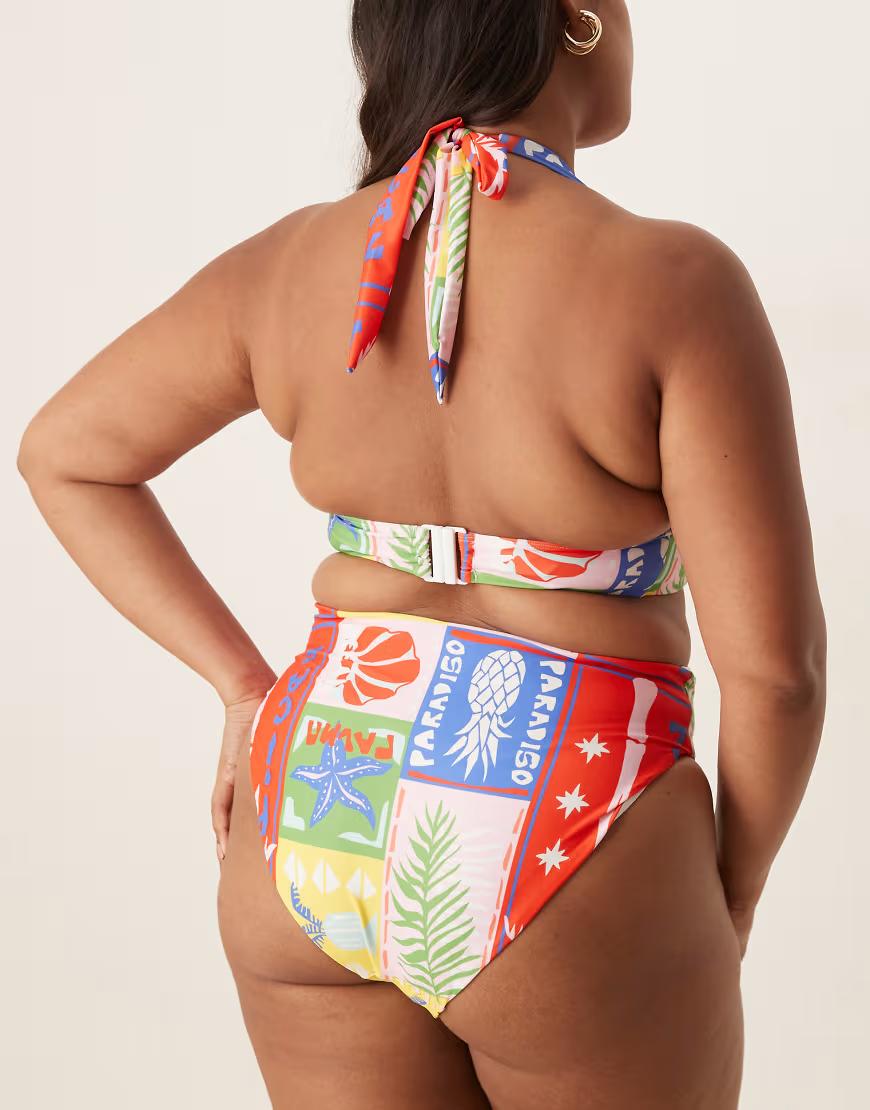 dół od bikini wysoki stan print 