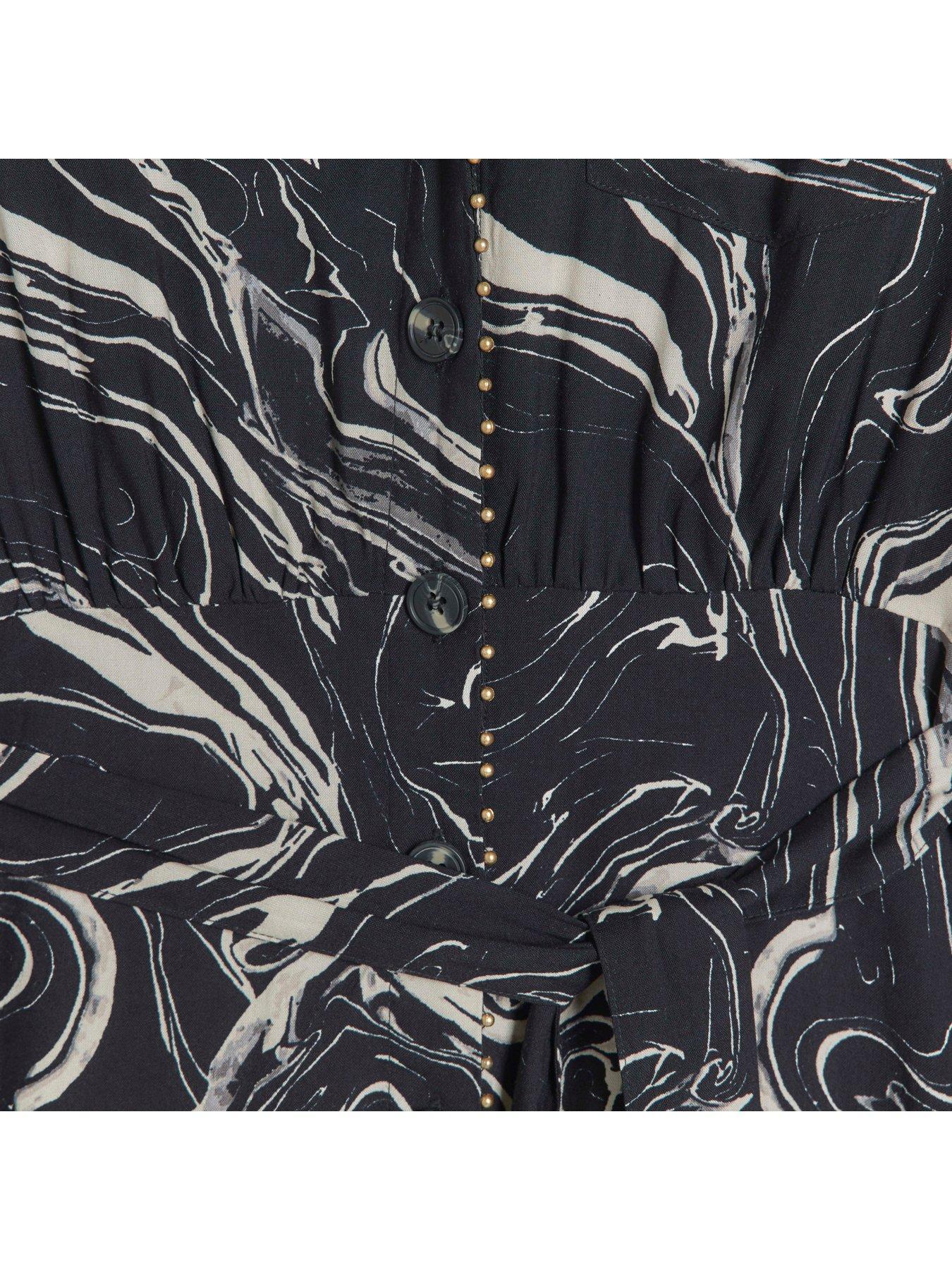 RIVER ISLAND SUKIENKA MIDI MARMURKOWY WZÓR 
