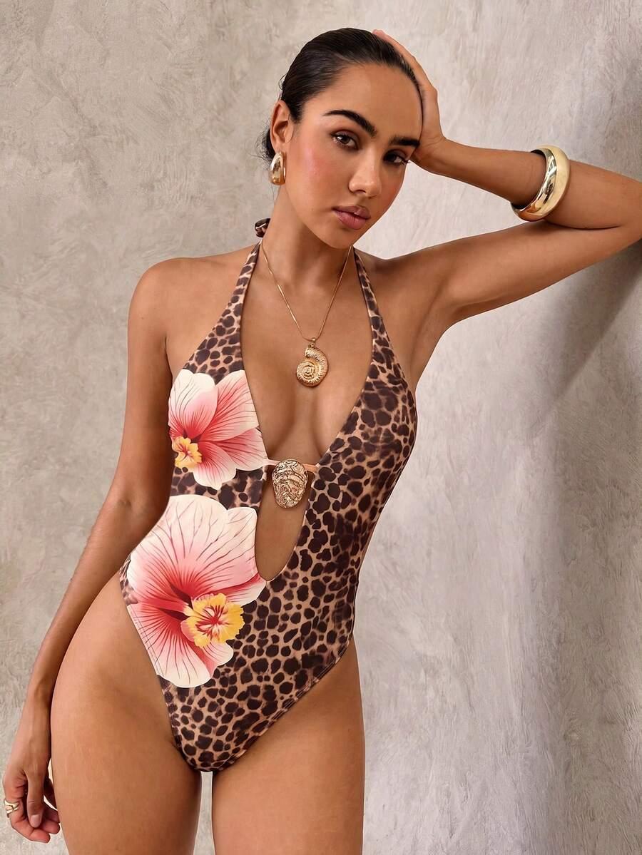 jednoczęściowy strój kąpielowy animal print
