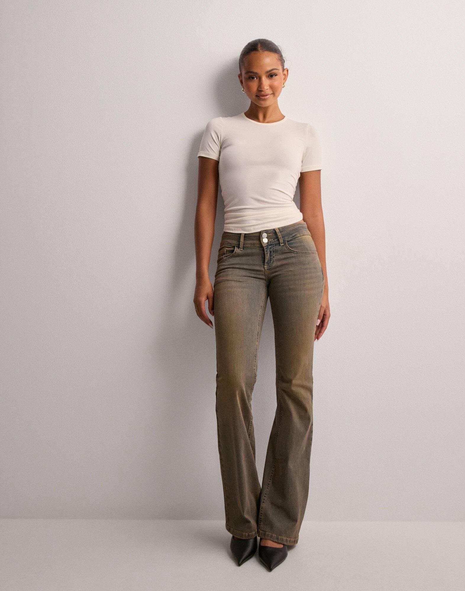 spodnie bootcut jeasn z niskim stanem vintage