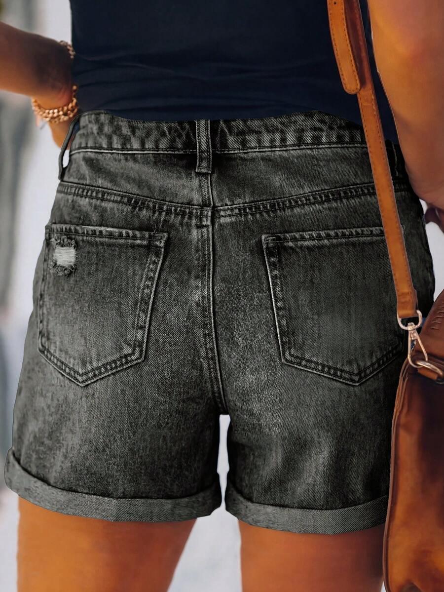 szare spodenki jeans