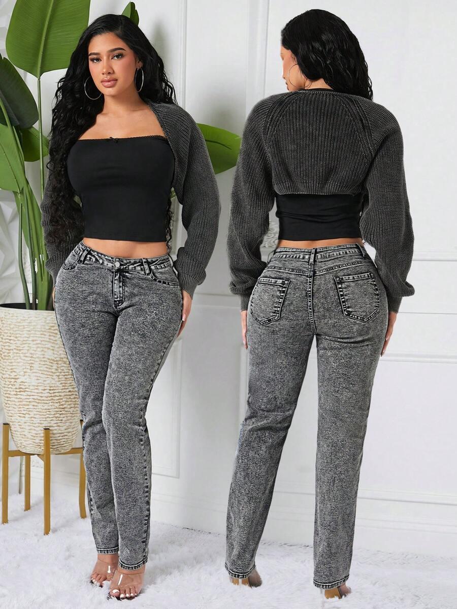 szare spodnie jeans 