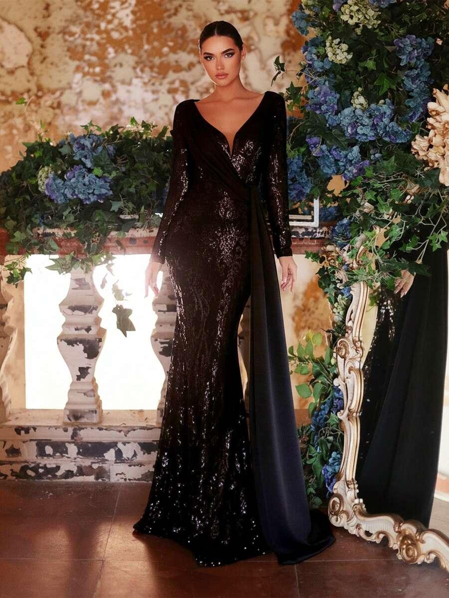 CZARNA MAXI SUKIENKA