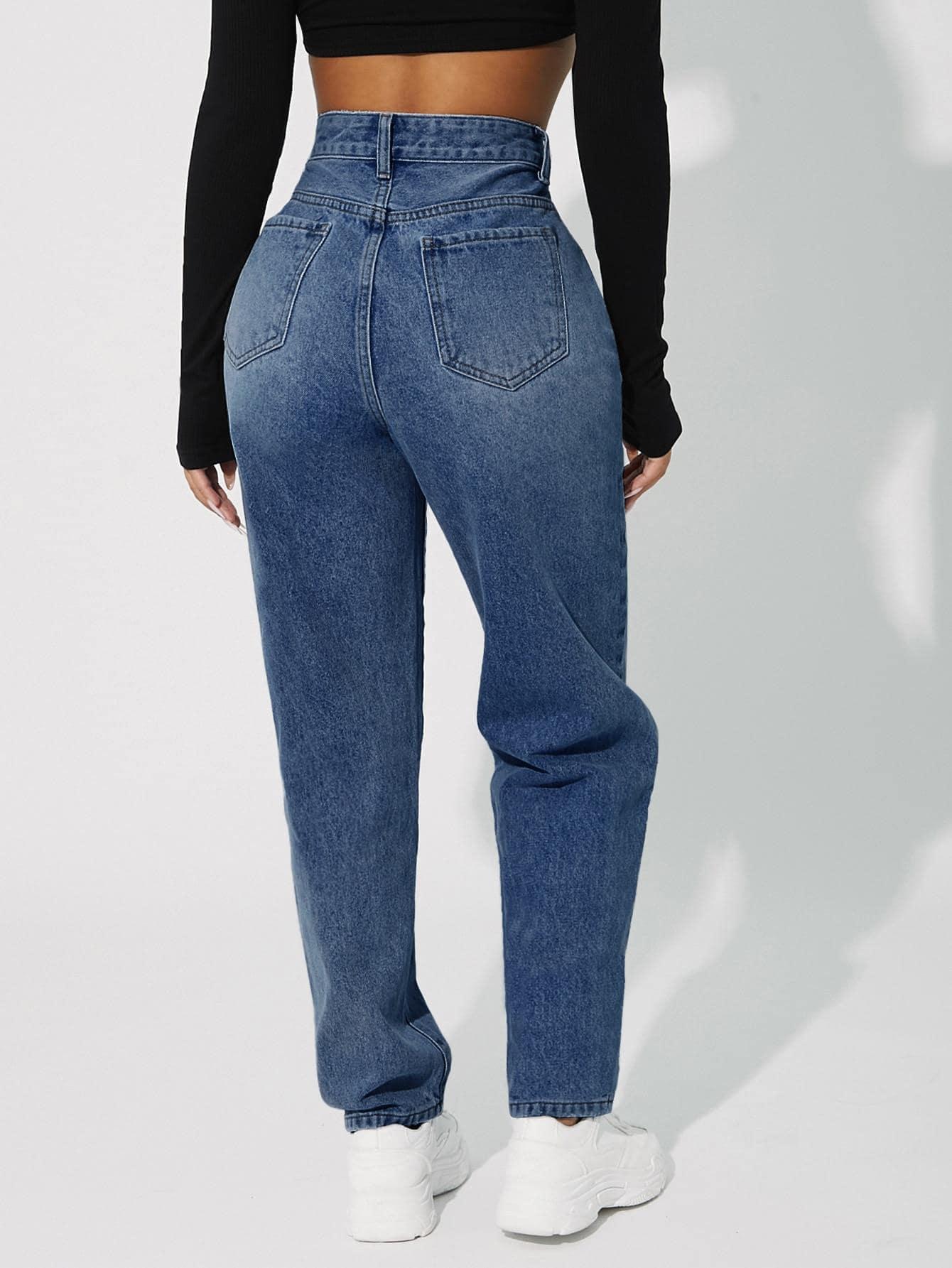 PROSTE SPODNIE JEANS WYSOKI STAN