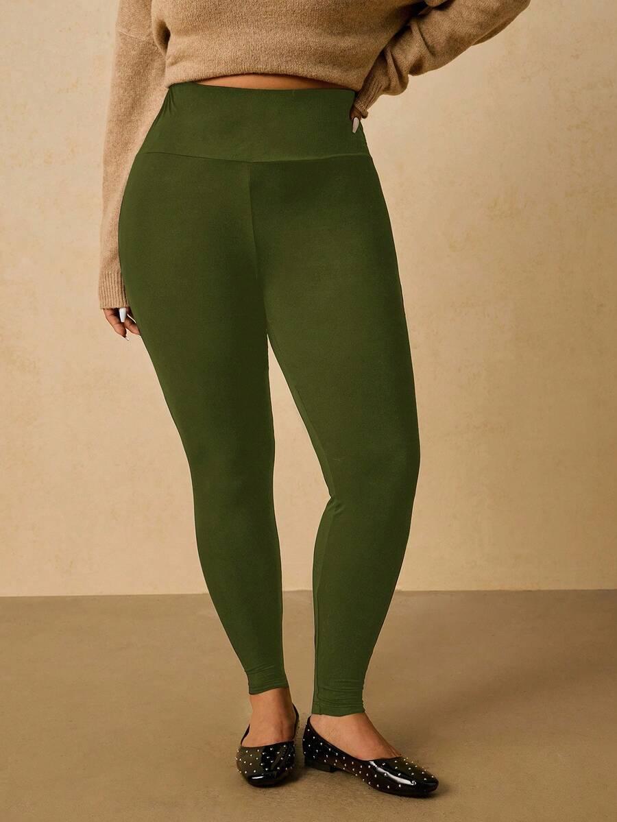 ZIELONE LEGGINSY WYSOKI STAN