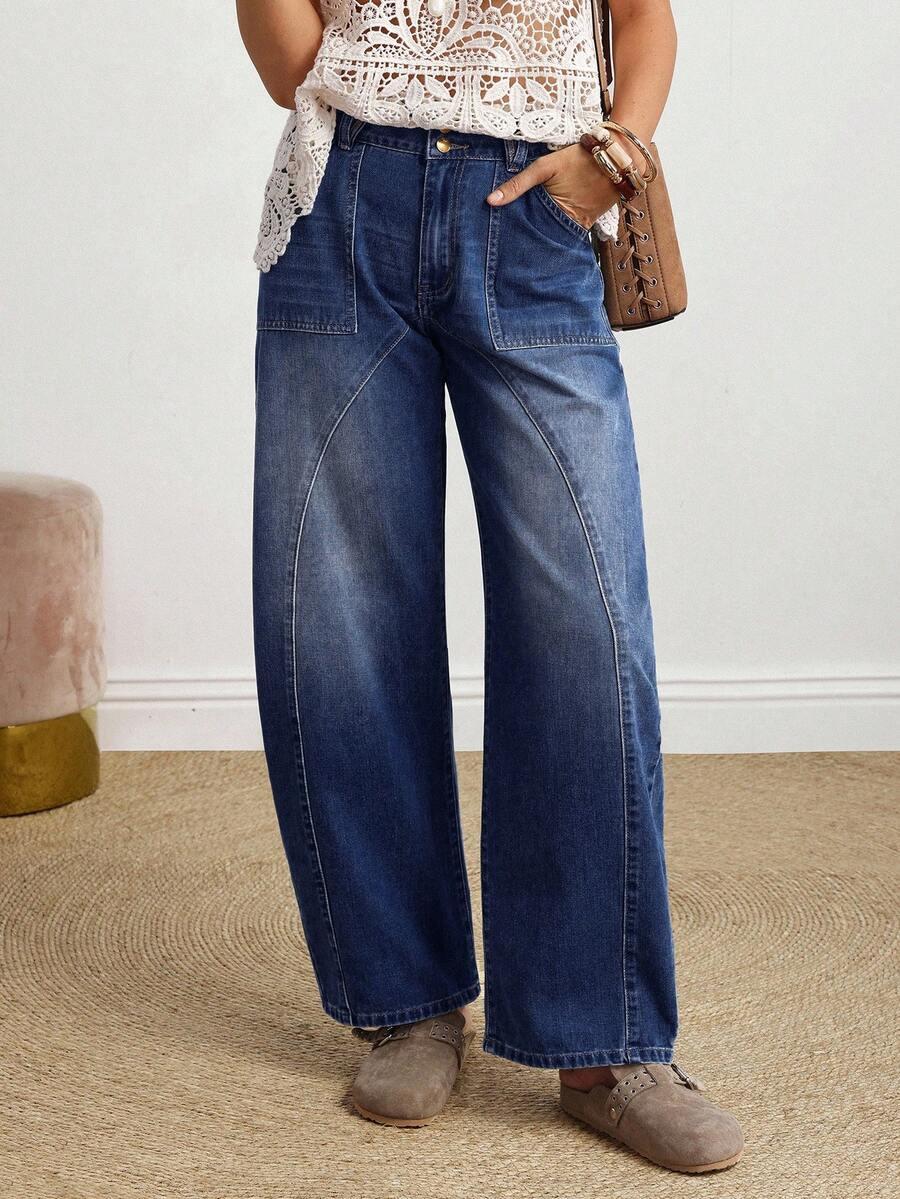 niebieskie spodnie jeans kieszenie 