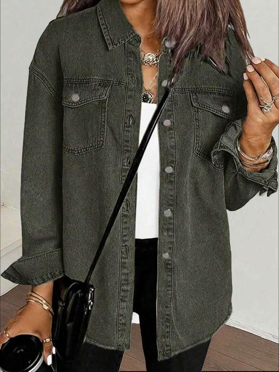 zielona kurtka jeans 