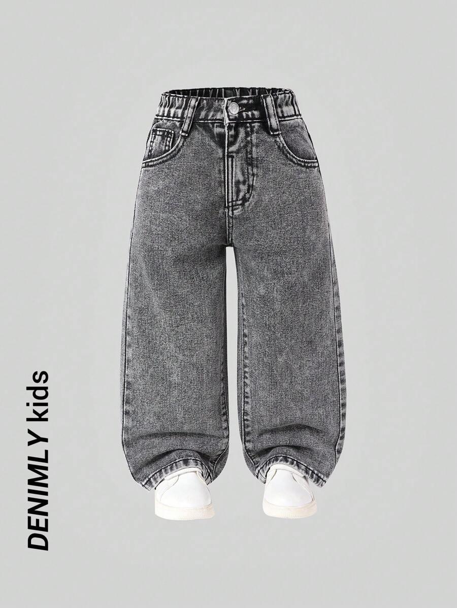 szare SPODNIE JEANS