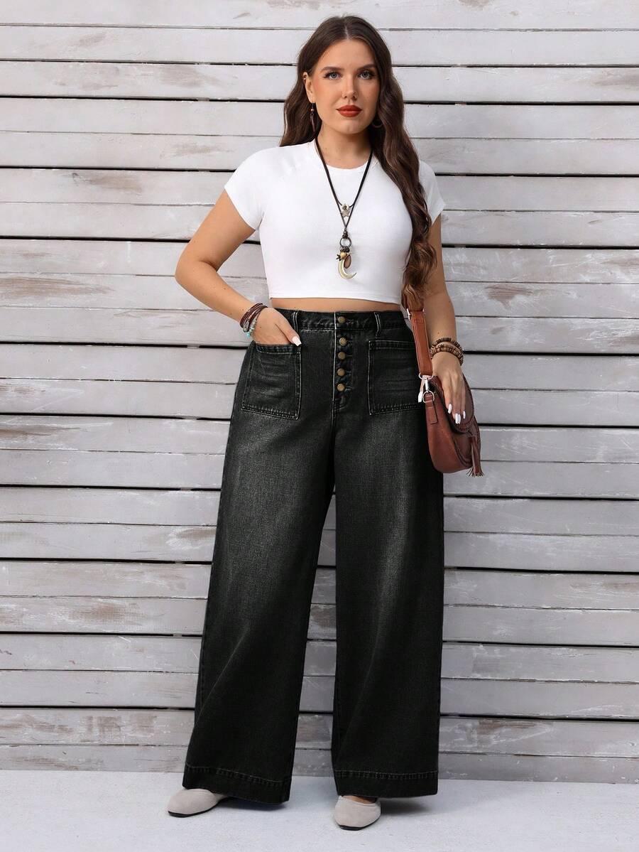 czarne spodnie jeans kieszenie 