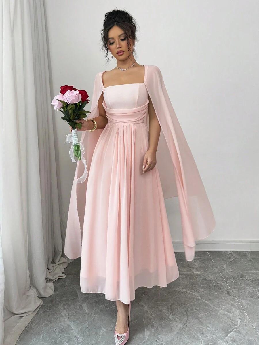 ELEGANCKA SUKIENKA MIDI ROZKLOSZOWANA 
