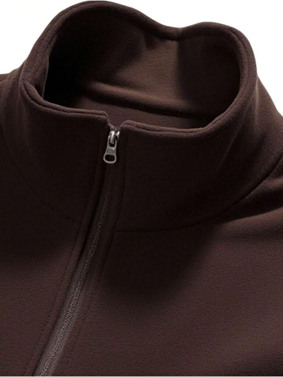 brązowa bluza polar stójka