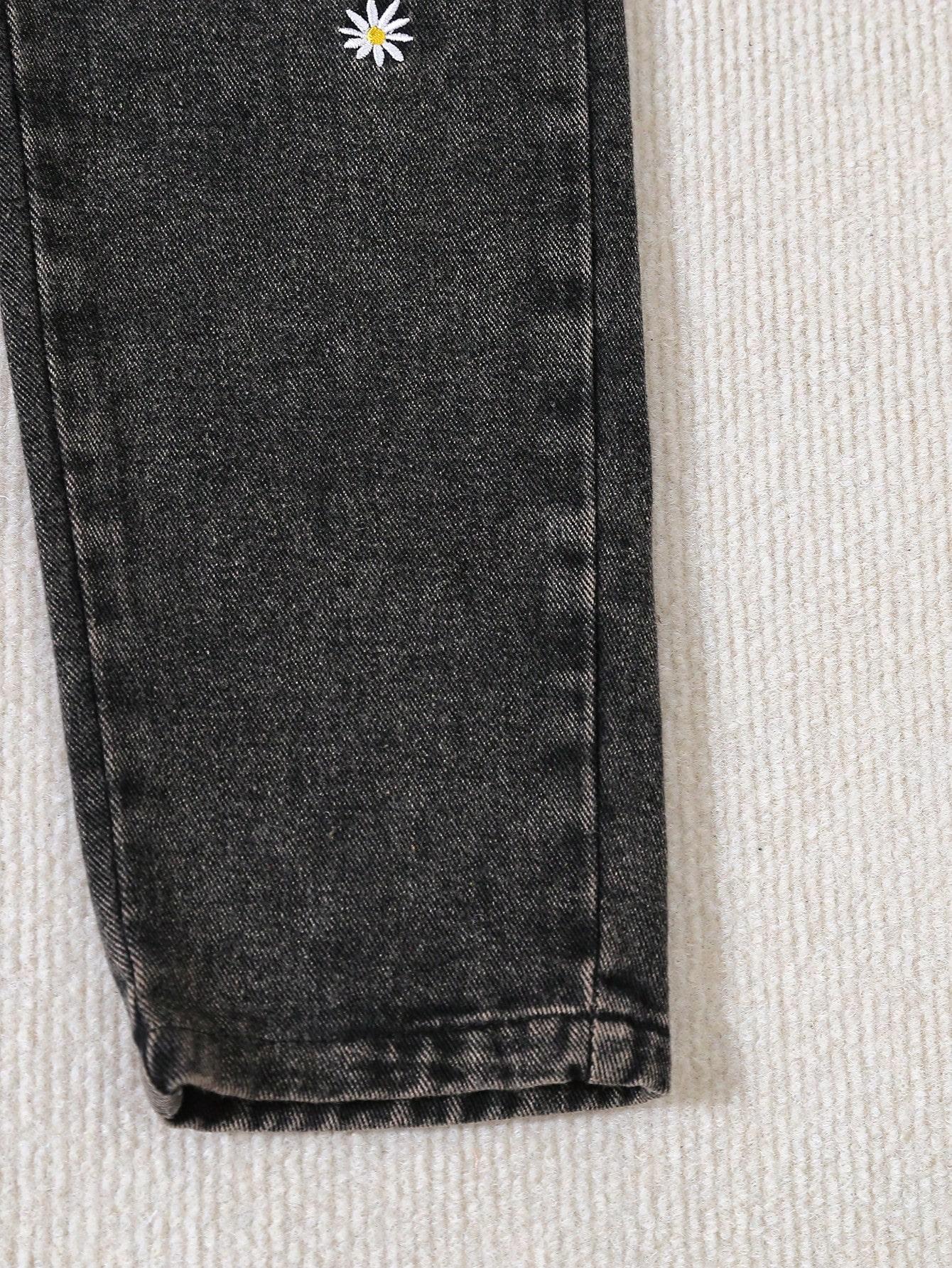 CZARNE SPODNIE JEANS HAFT