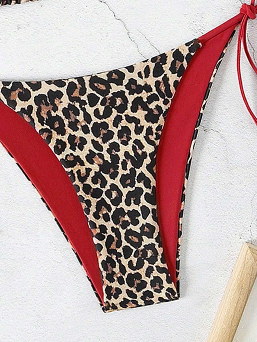 dwuczęściowy strój kąpielowy animal print