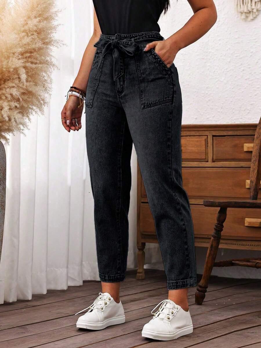 czarne spodnie jeans 