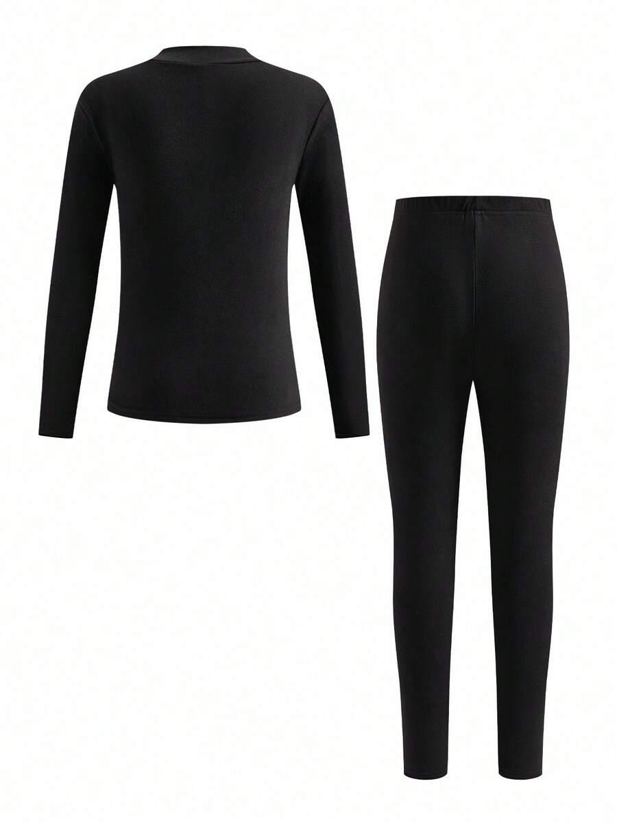 CZARNE LEGGINSY BLUZKA KOMPLET 
