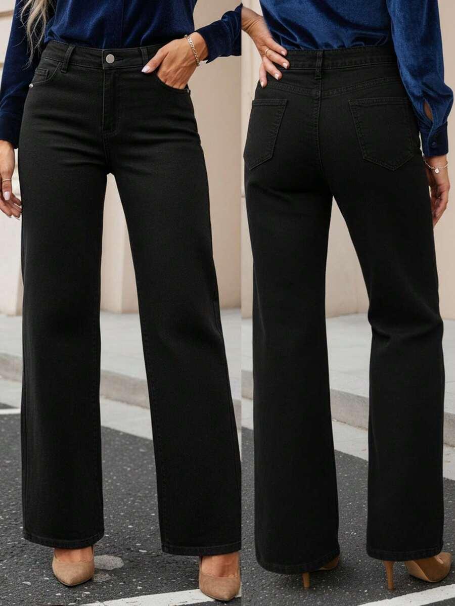 CZARNE SPODNIE JEANS