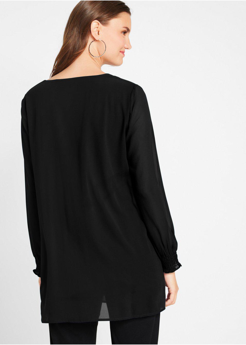 CZARNA BLUZKA V-NECK 