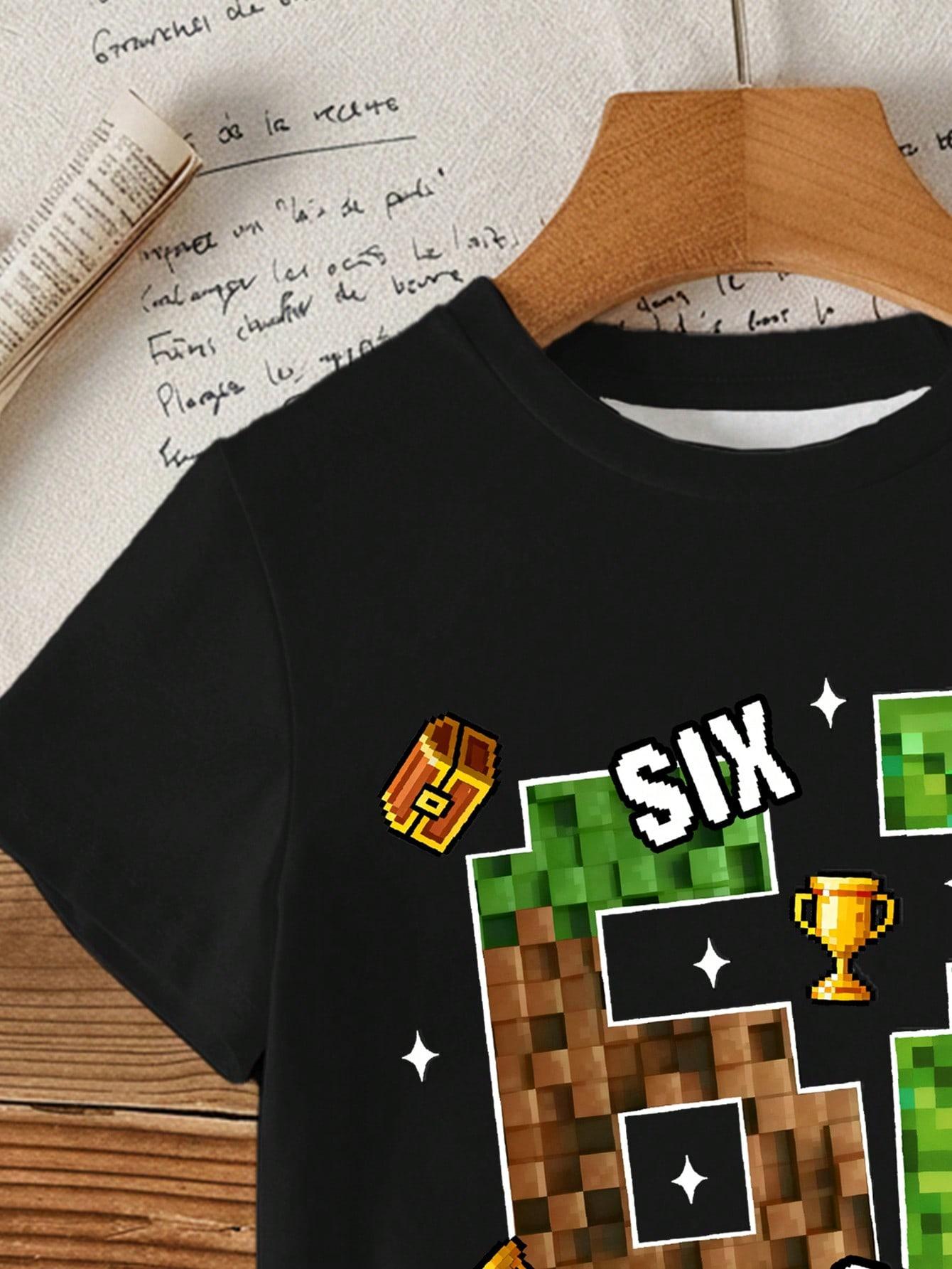czarny t-shirt print
