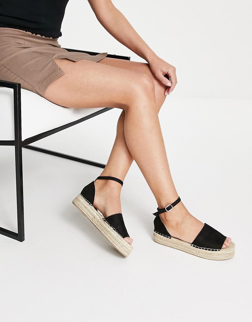 CZARNE ESPADRYLE PLATFORMA