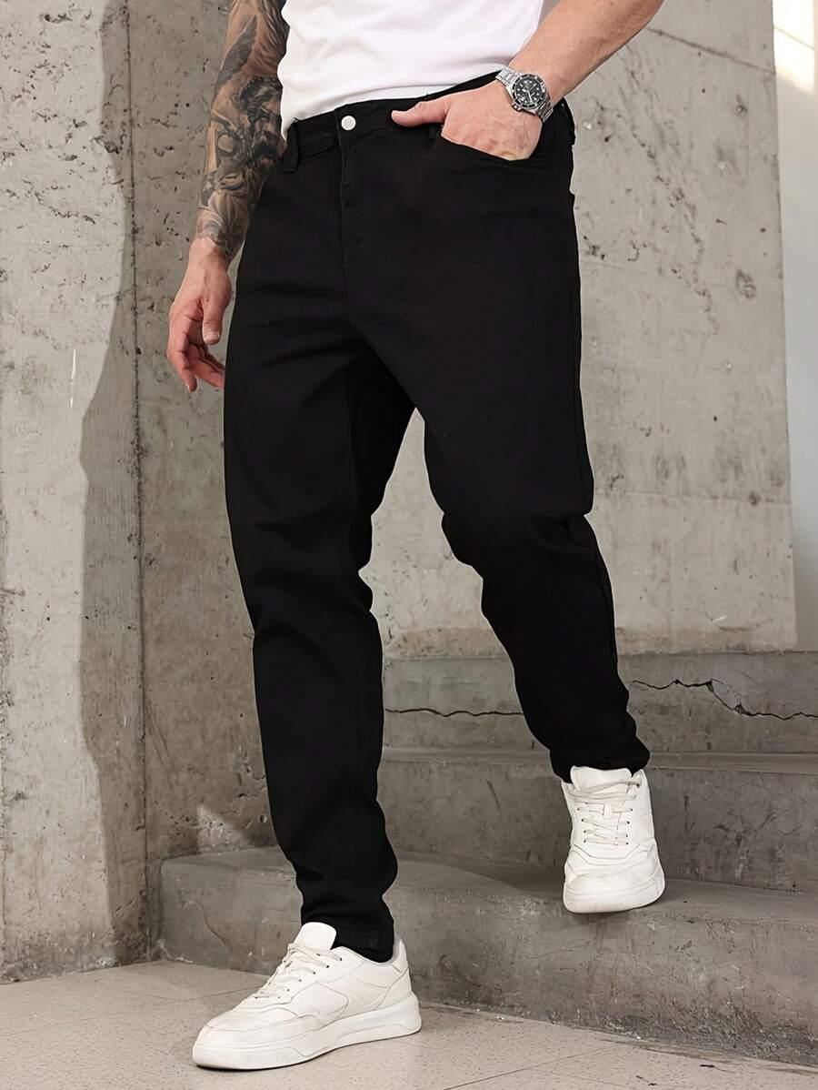 CZARNE SPODNIE JEANS