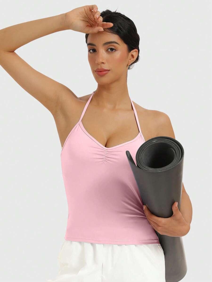 różowy top casual