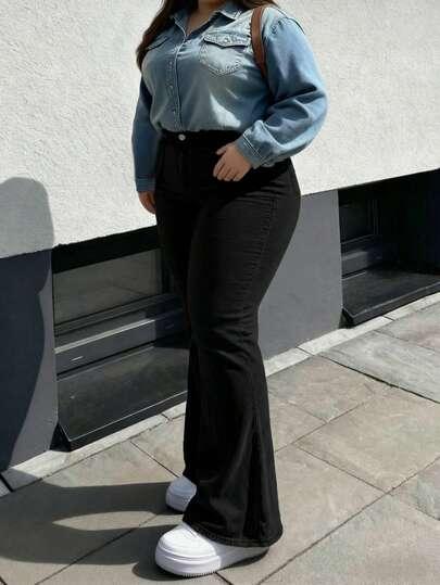 CZARNE SPODNIE JEANS