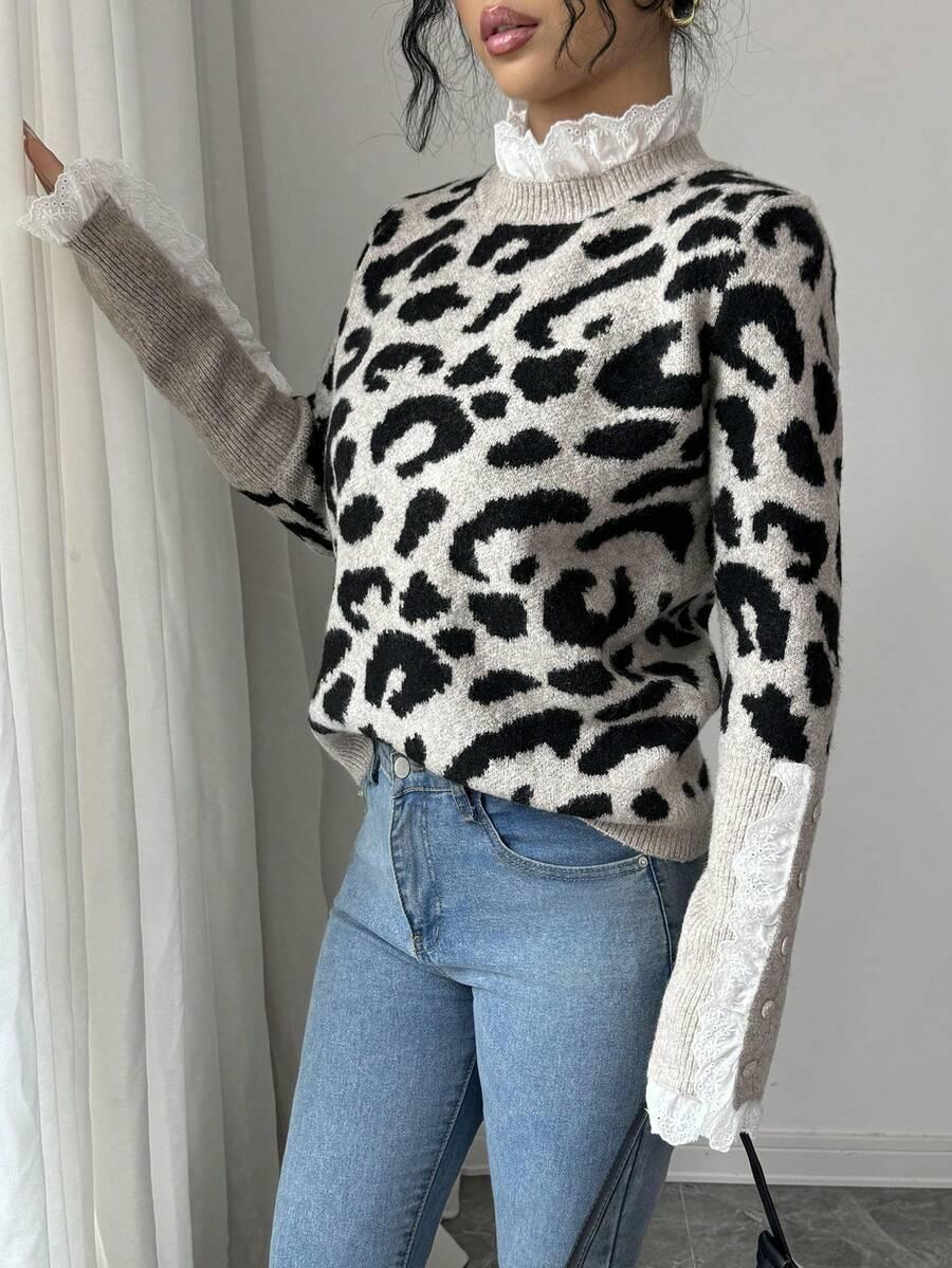 SWETER ANIMAL PRINT KORONKA
