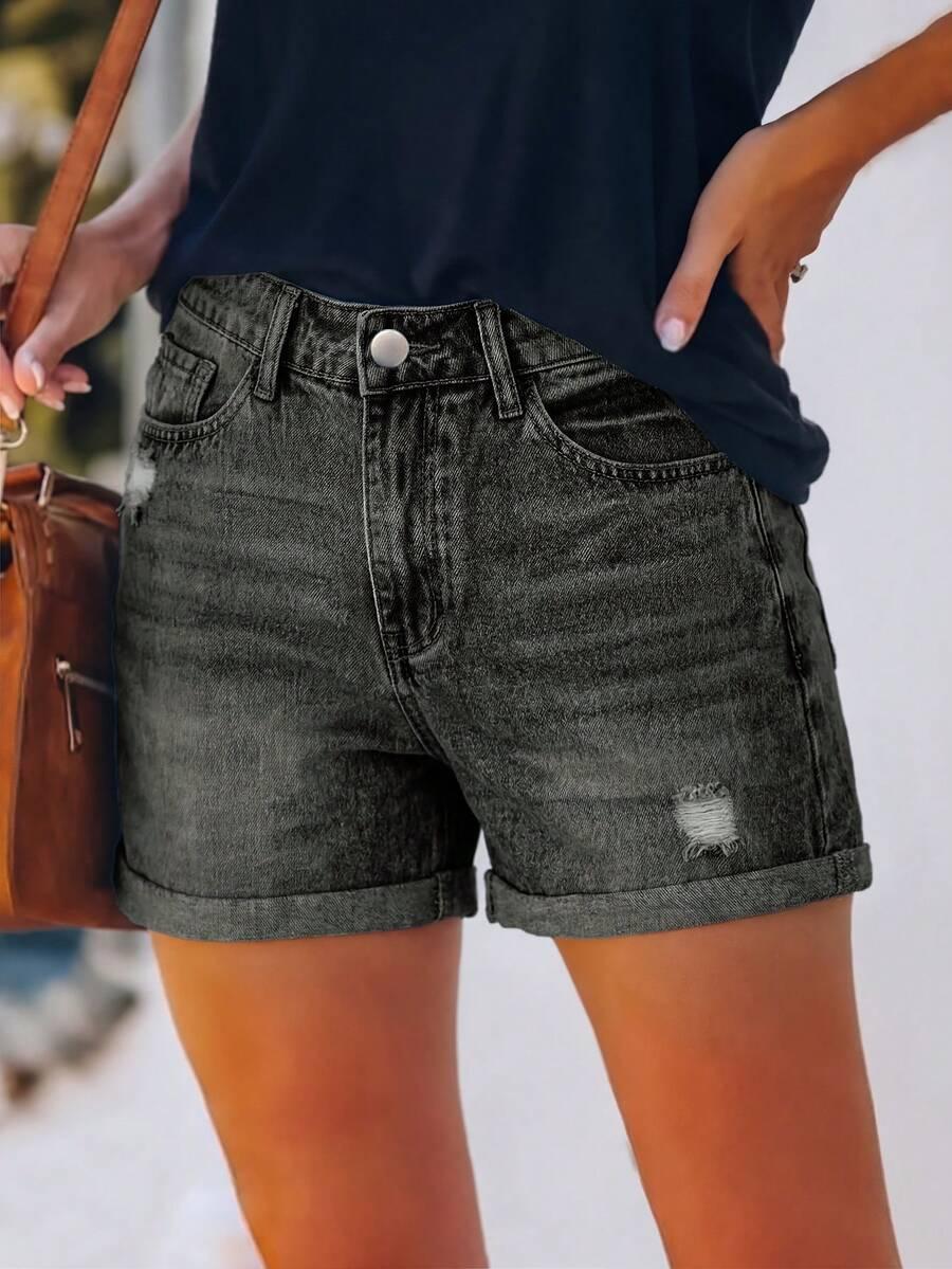 szare spodenki jeans