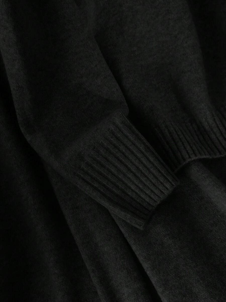 CZARNY KOMPLET SWETER SPODNIE