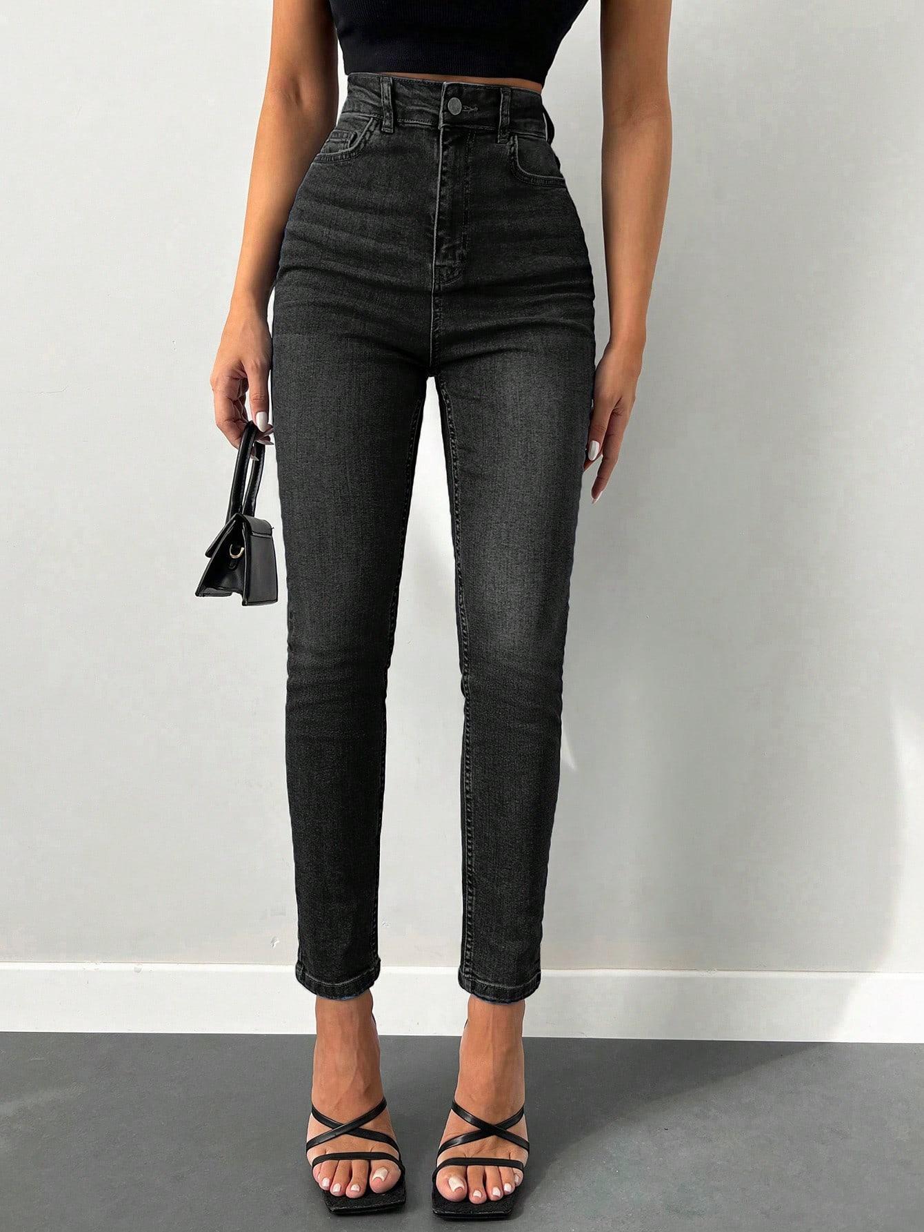 CZARNE SPODNIE JEANS RURKI