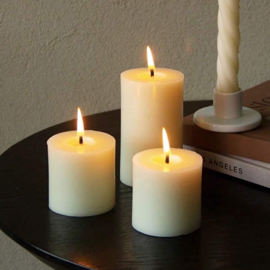 białe świece 3-pack