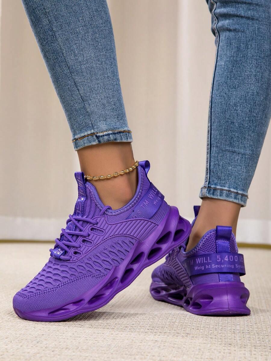 fioletowe sznurowane buty sportowe