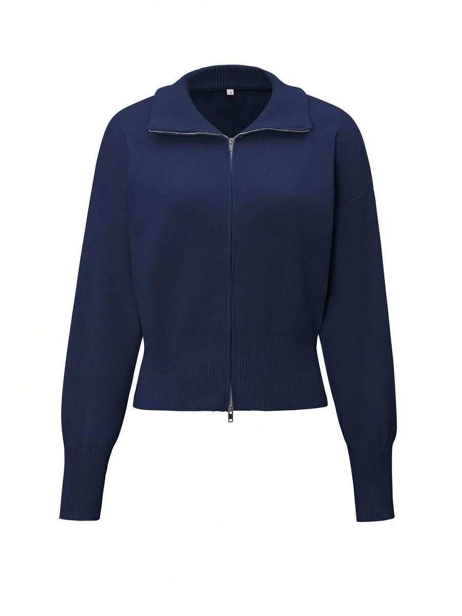 granatowy sweter zamek 